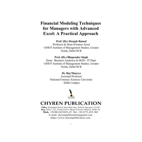 Financial Modeling Techniques for Managers with Advanced Excel: A Practical Approach - Image 3